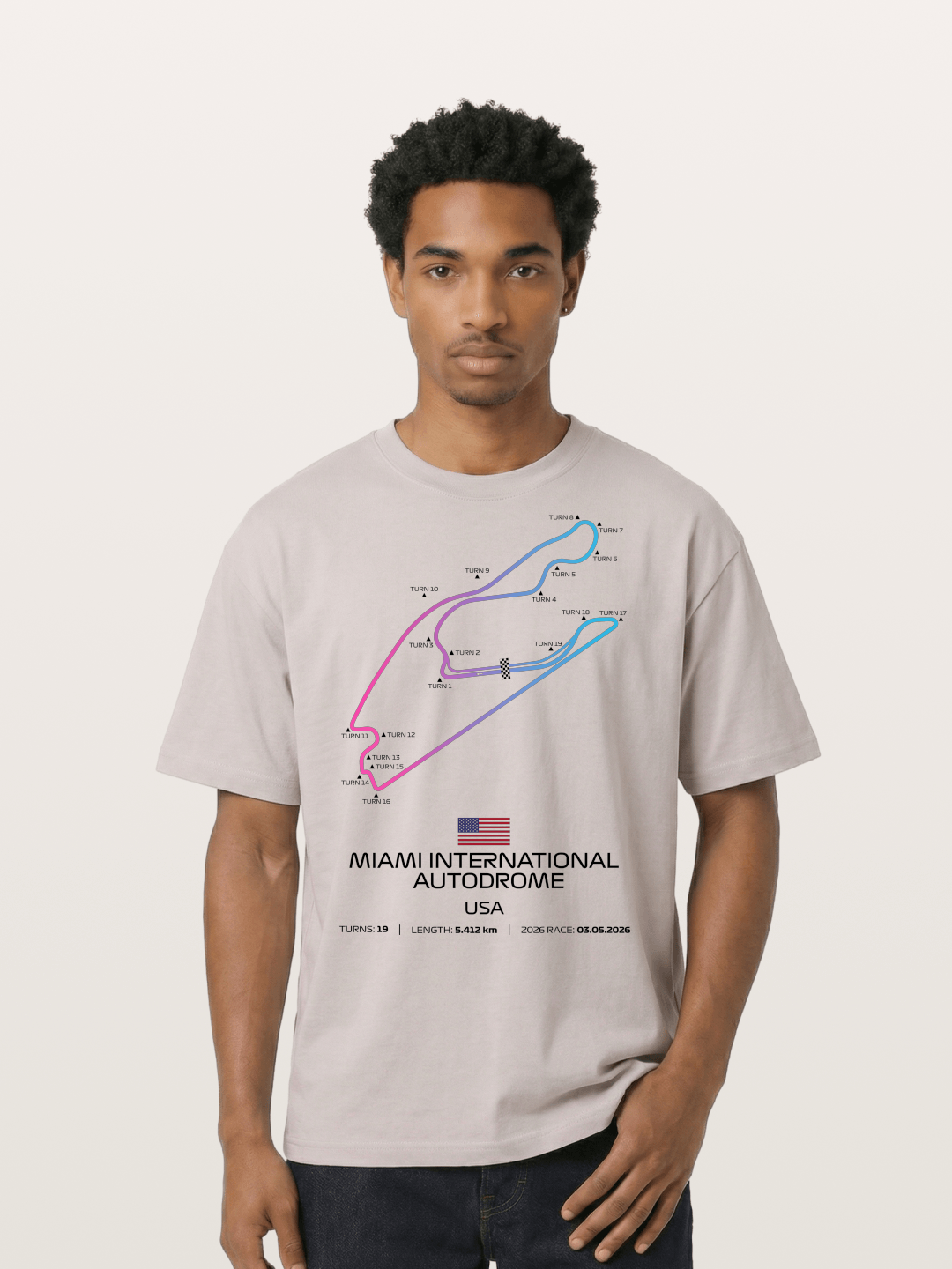 Miami Autodrome F1 Track Map Cotton T-shirt