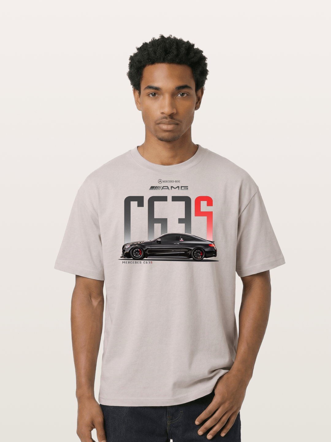 C63S AMG Black Mercedes Sports Car Cotton T-shirt