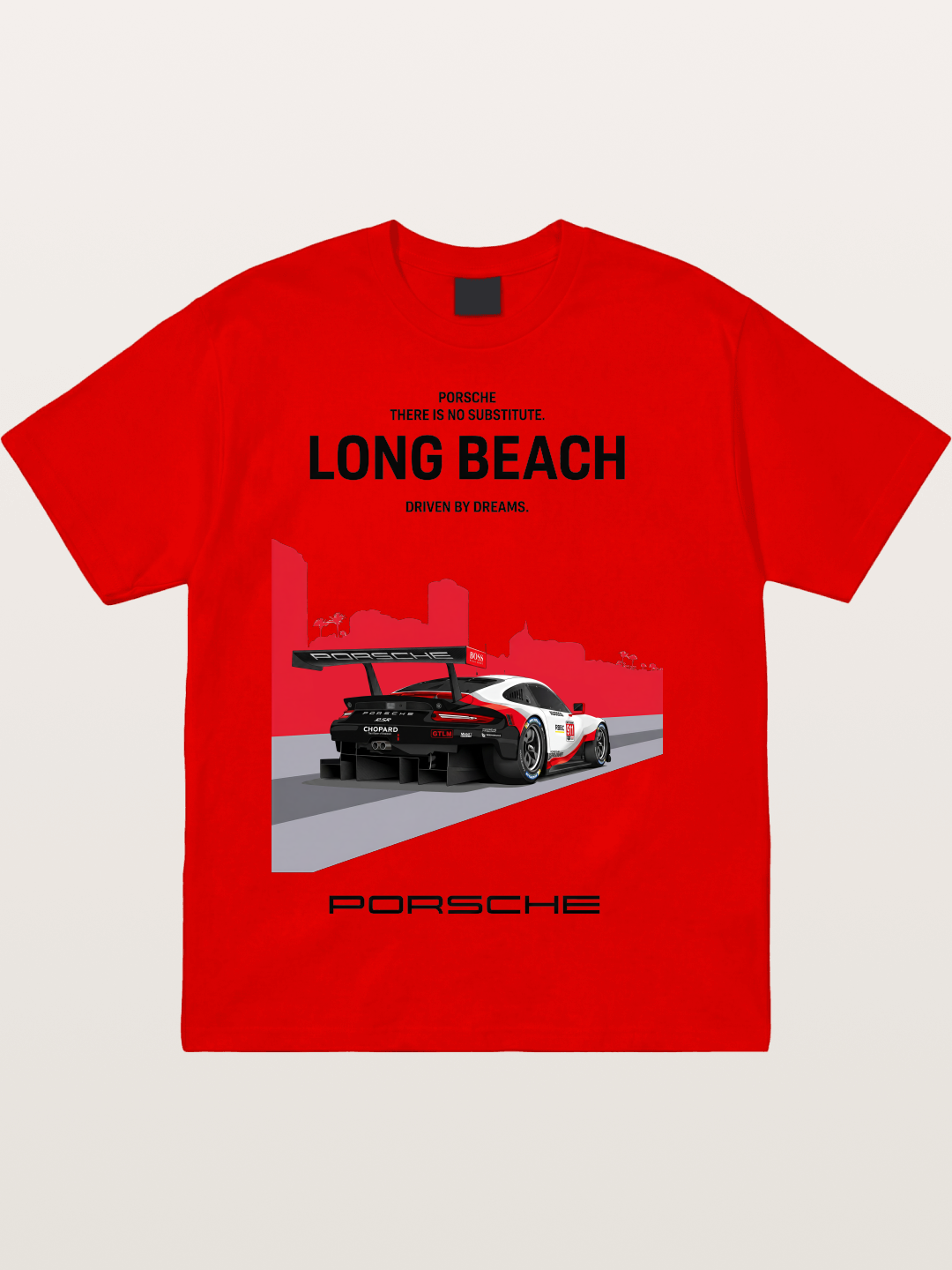 Long Beach Race Porsche Poster Cotton T-shirt