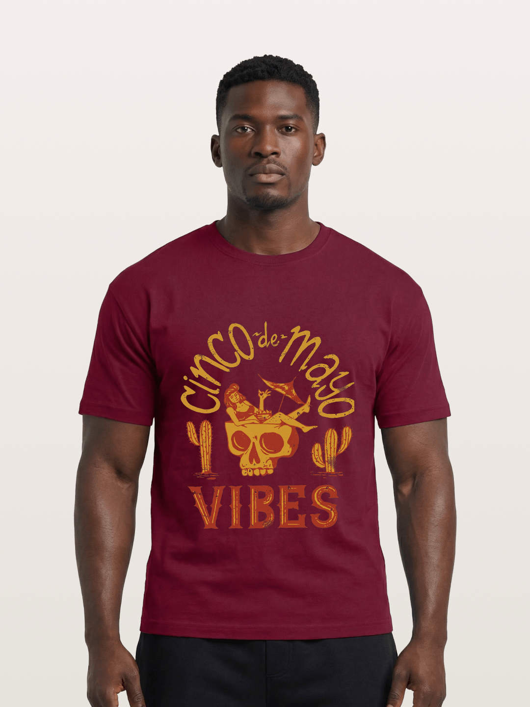Cinco de Mayo Retro Skull Vibes Gildan T-shirt