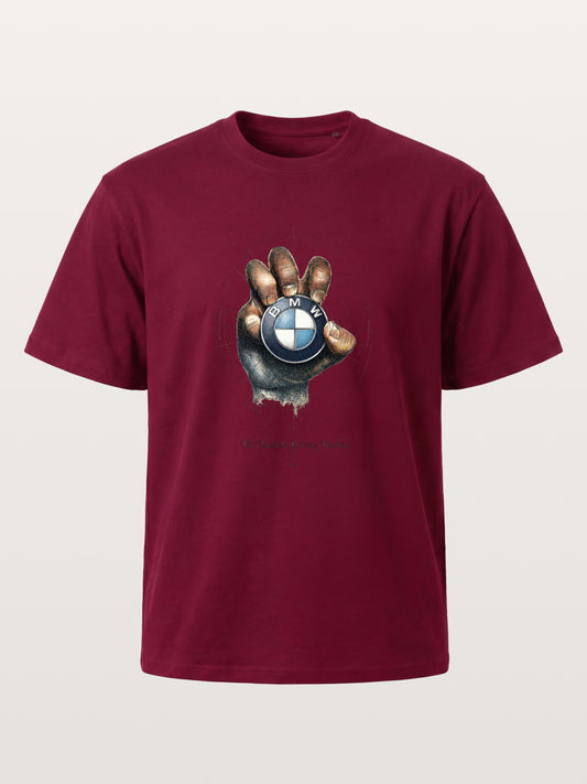 Hand Holding BMW Logo Sketch Gildan T-shirt