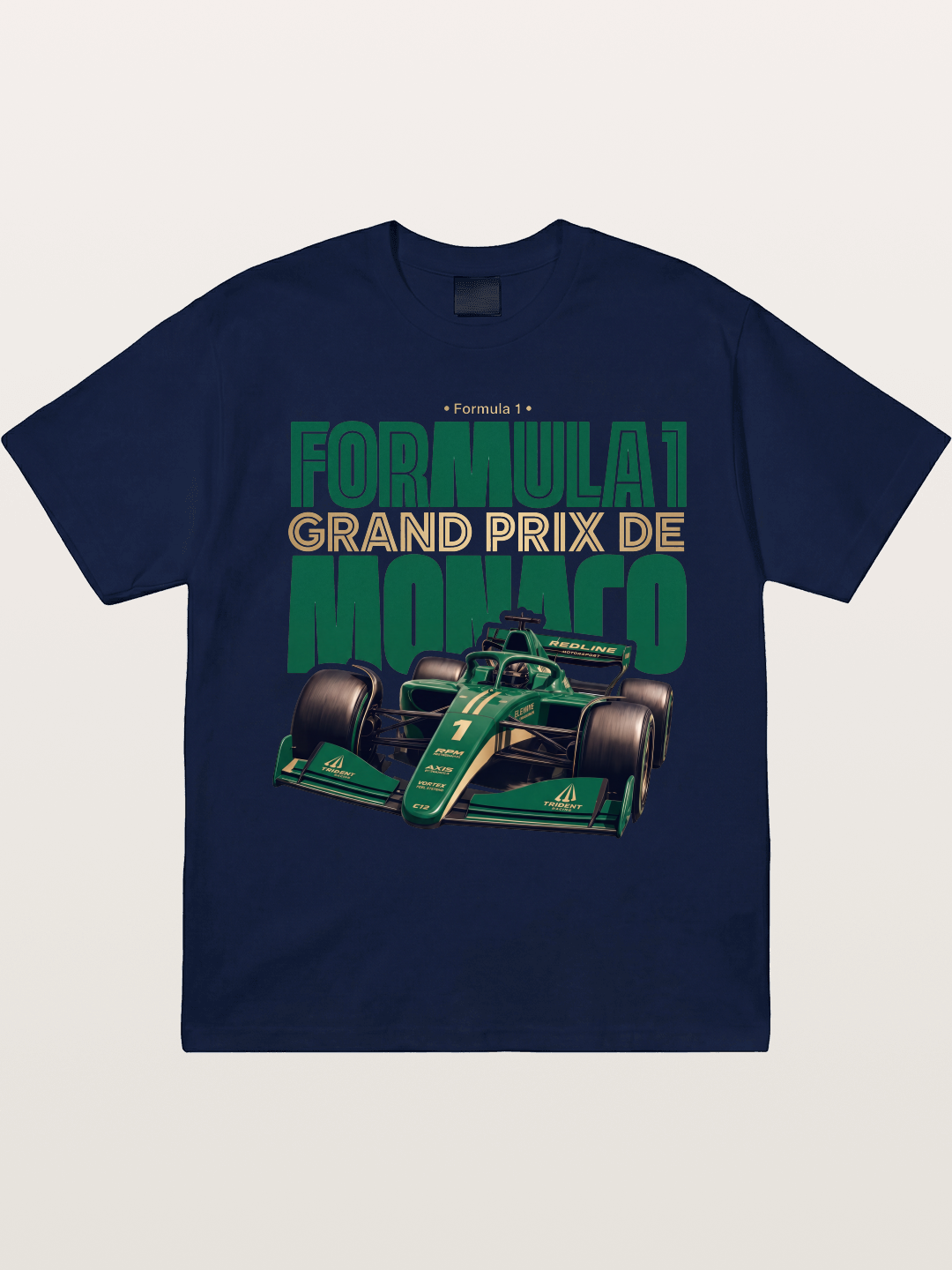 Green Monaco F1 Race Print Gildan T-shirt