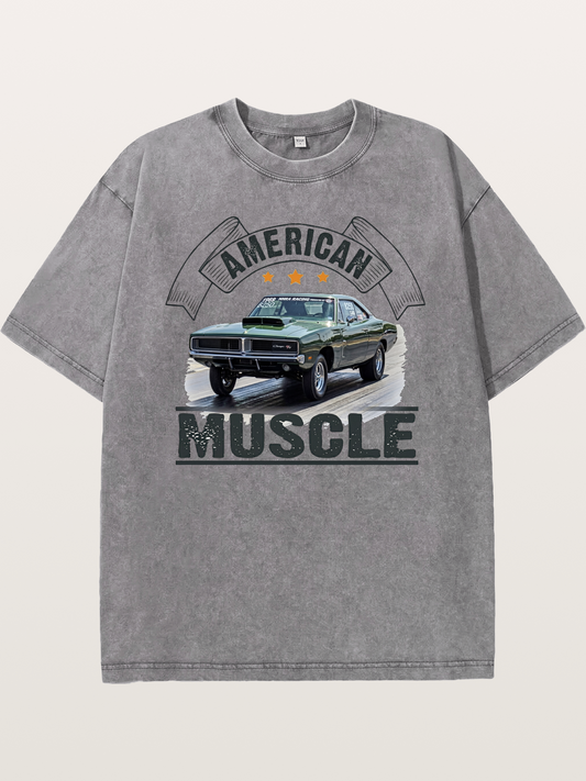 Green Muscle Hero Washed T-shirt