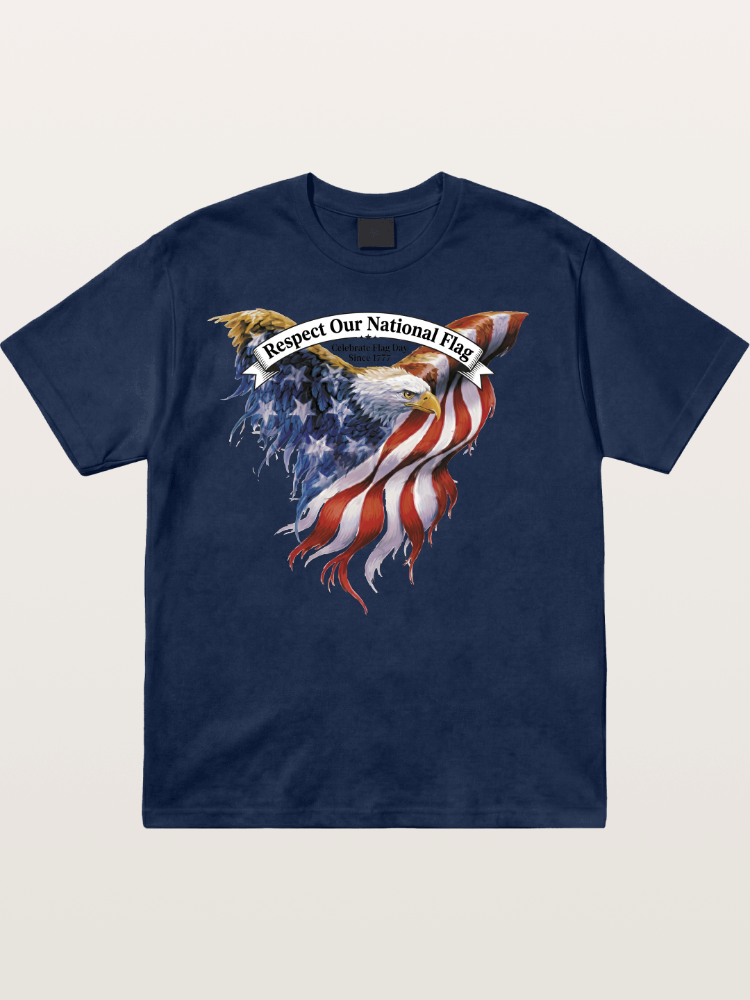 Flag Wing Eagle Banner Art Cotton T-shirt