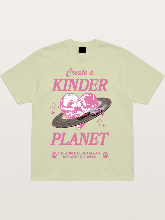 Pink Heart Earth Race Cotton T-shirt