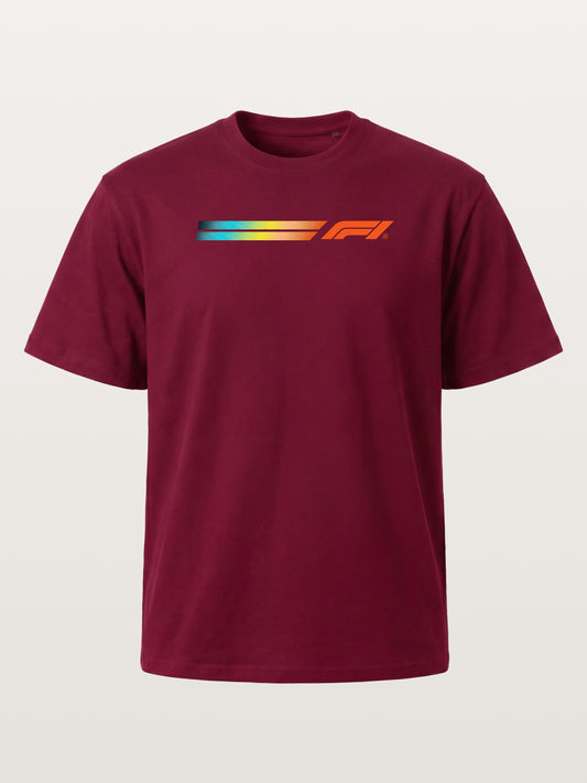 F1 Rainbow Gradient Stripe Banner Gildan T-shirt