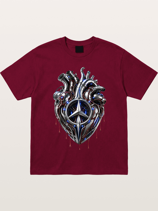 Mercedes Cyborg Heart Print Gildan T-shirt