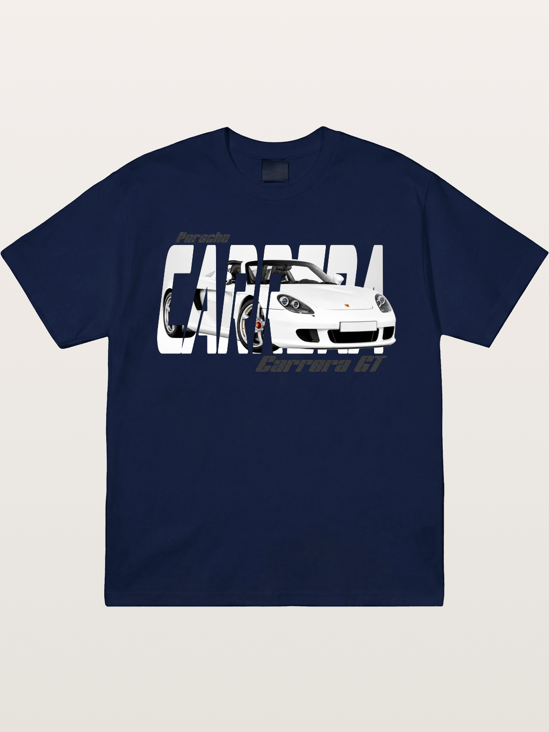Porsche Carrera GT White Sticker Gildan T-shirt