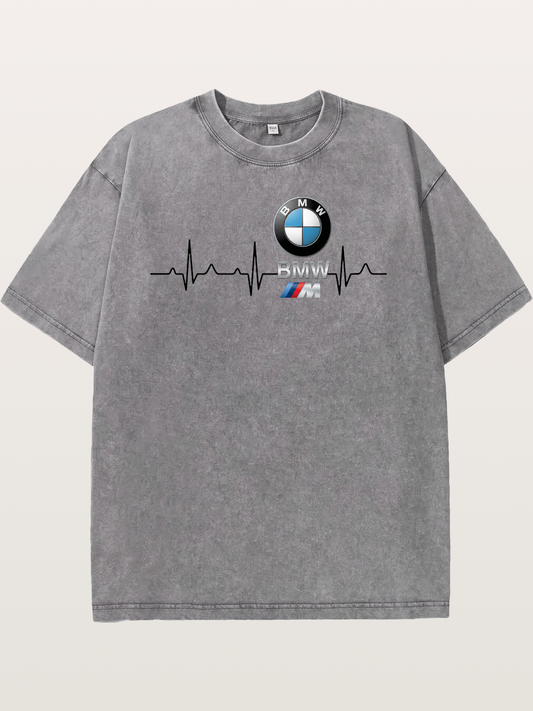 BMW Heartbeat Logo Art Washed T-shirt