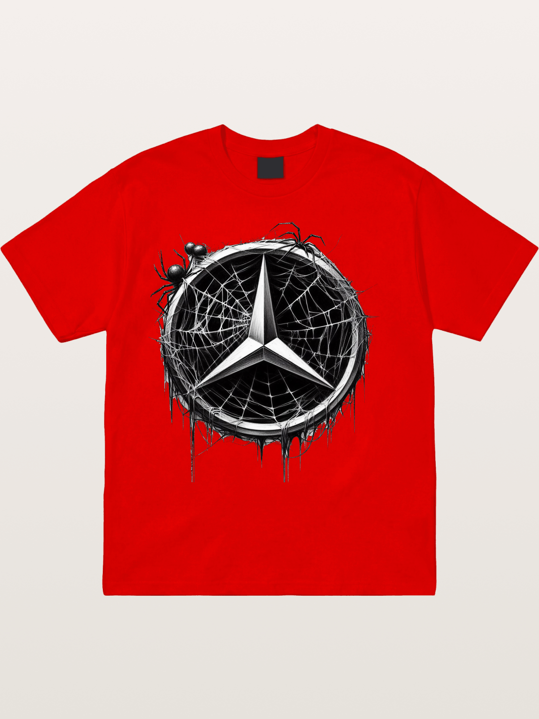 Mercedes Spider Web Logo Art Cotton T-shirt