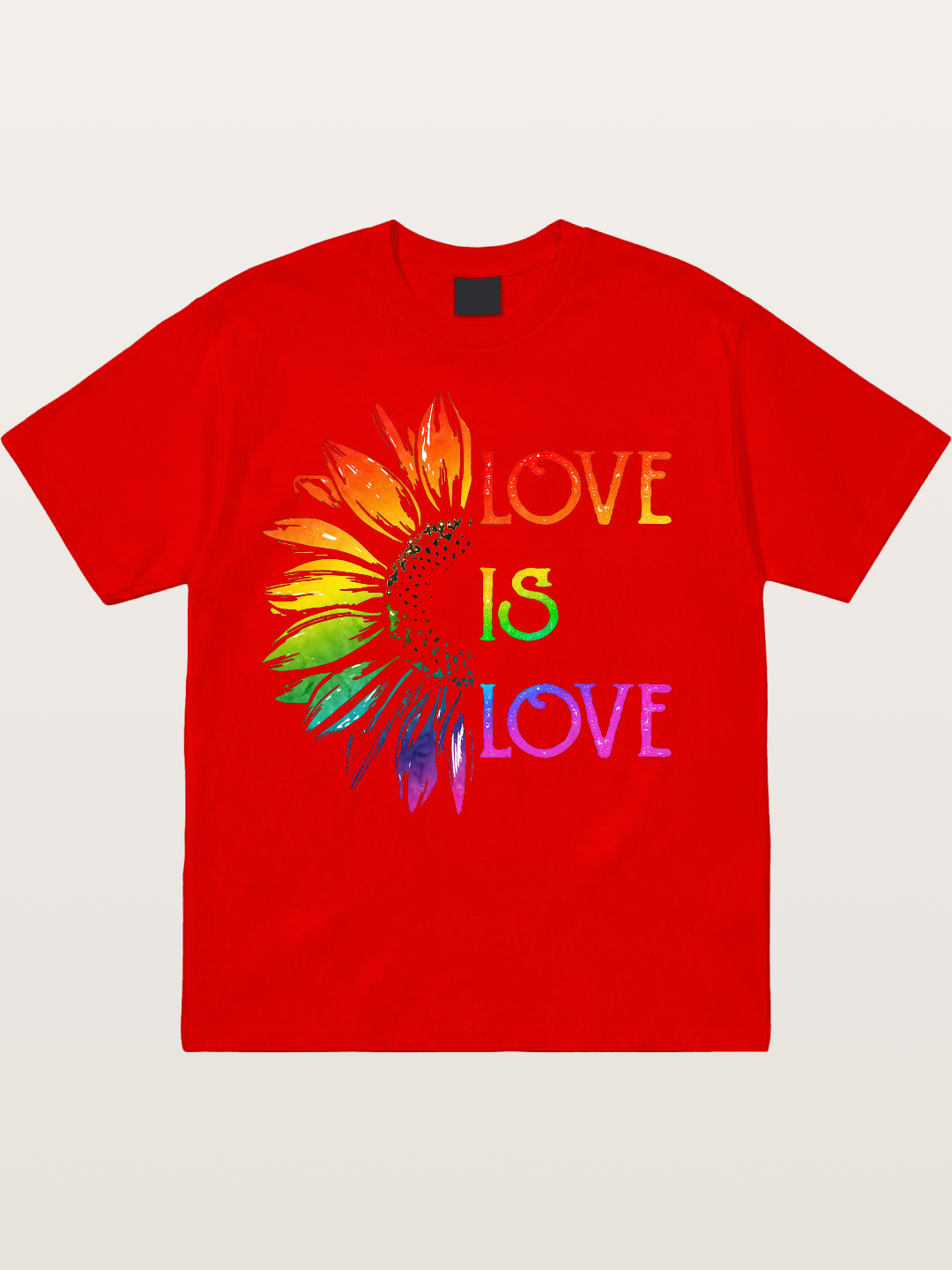 Rainbow Sunflower Love Print Cotton T-shirt