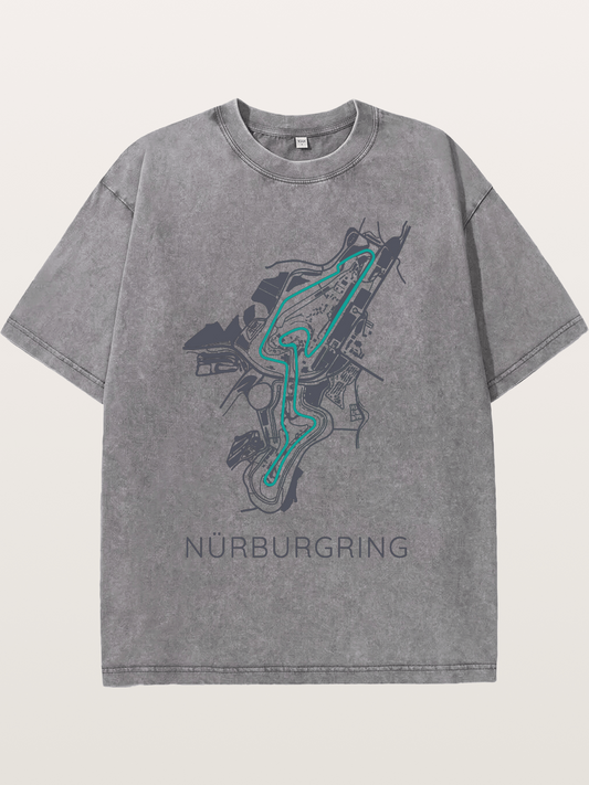 Nu?rburgring Track Diagram Washed T-shirt