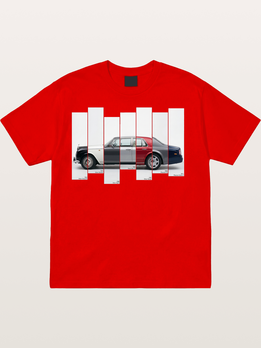 Multi-Color Rolls Royce Timeline Cotton T-shirt