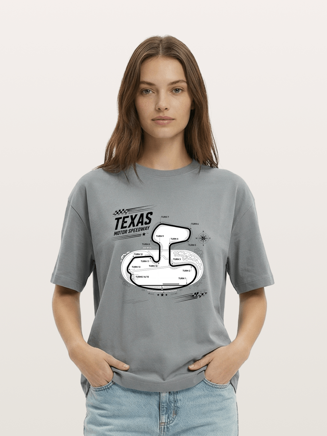 Texas Motor Speedway Track Map Gildan T-shirt