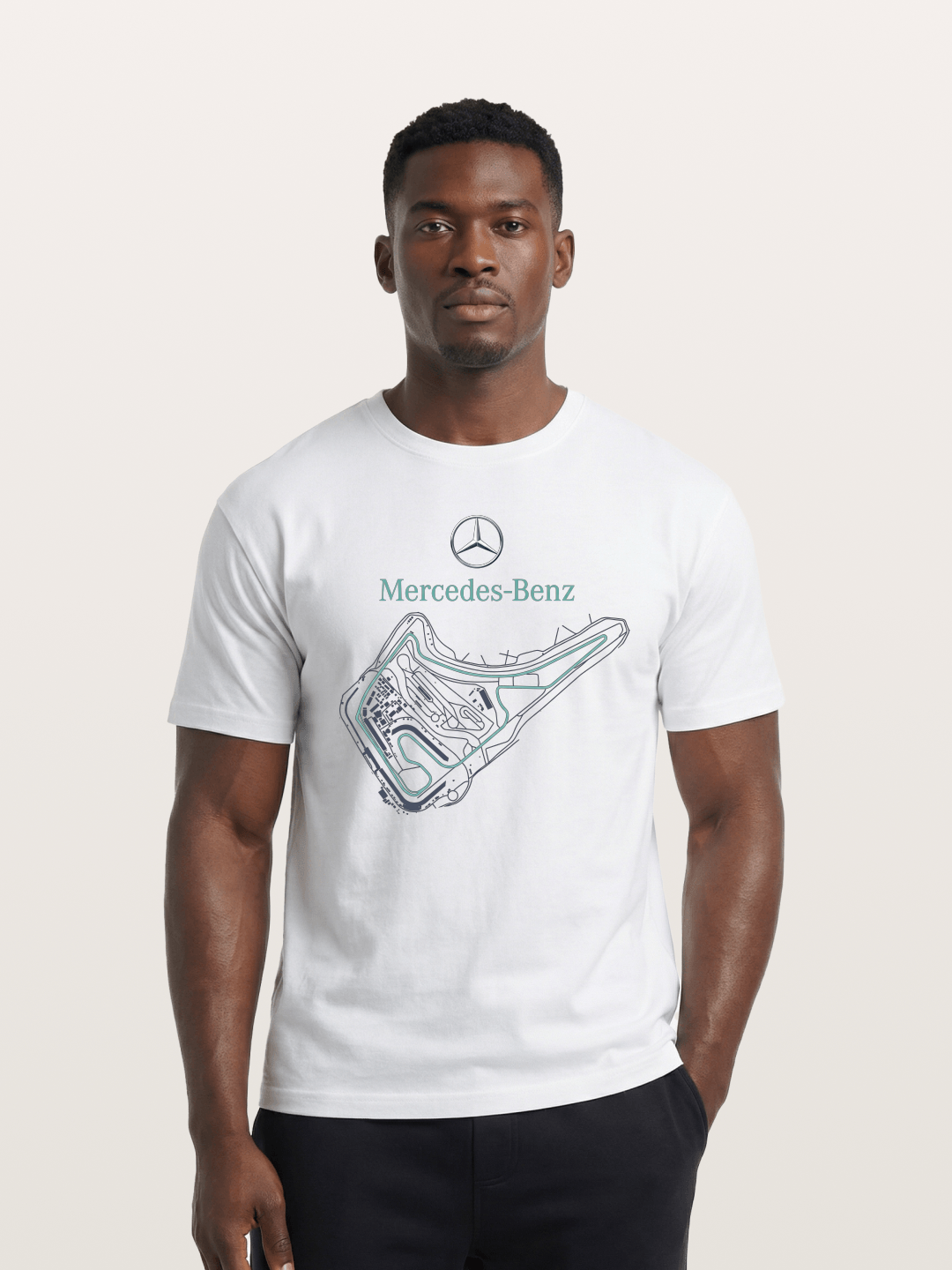 Mercedes Benz Circuit Track Graphic Cotton T-shirt
