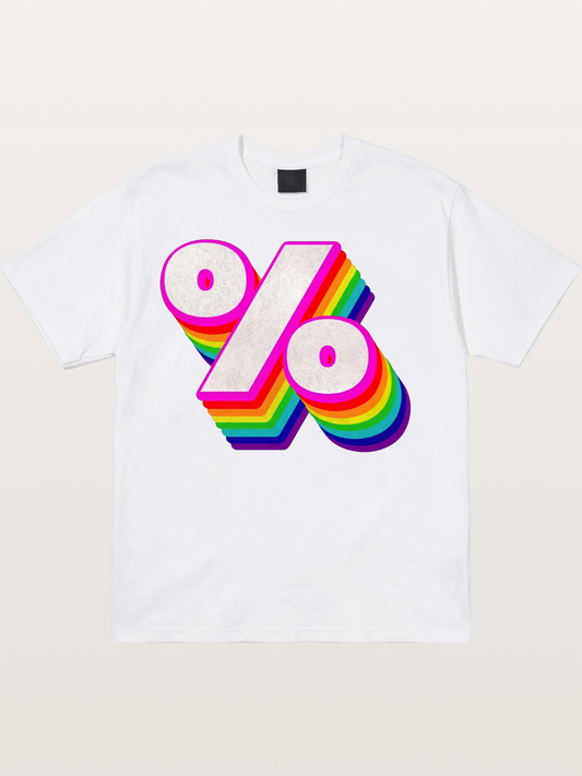 Rainbow Stacked Percent Symbol Pride Cotton T-shirt