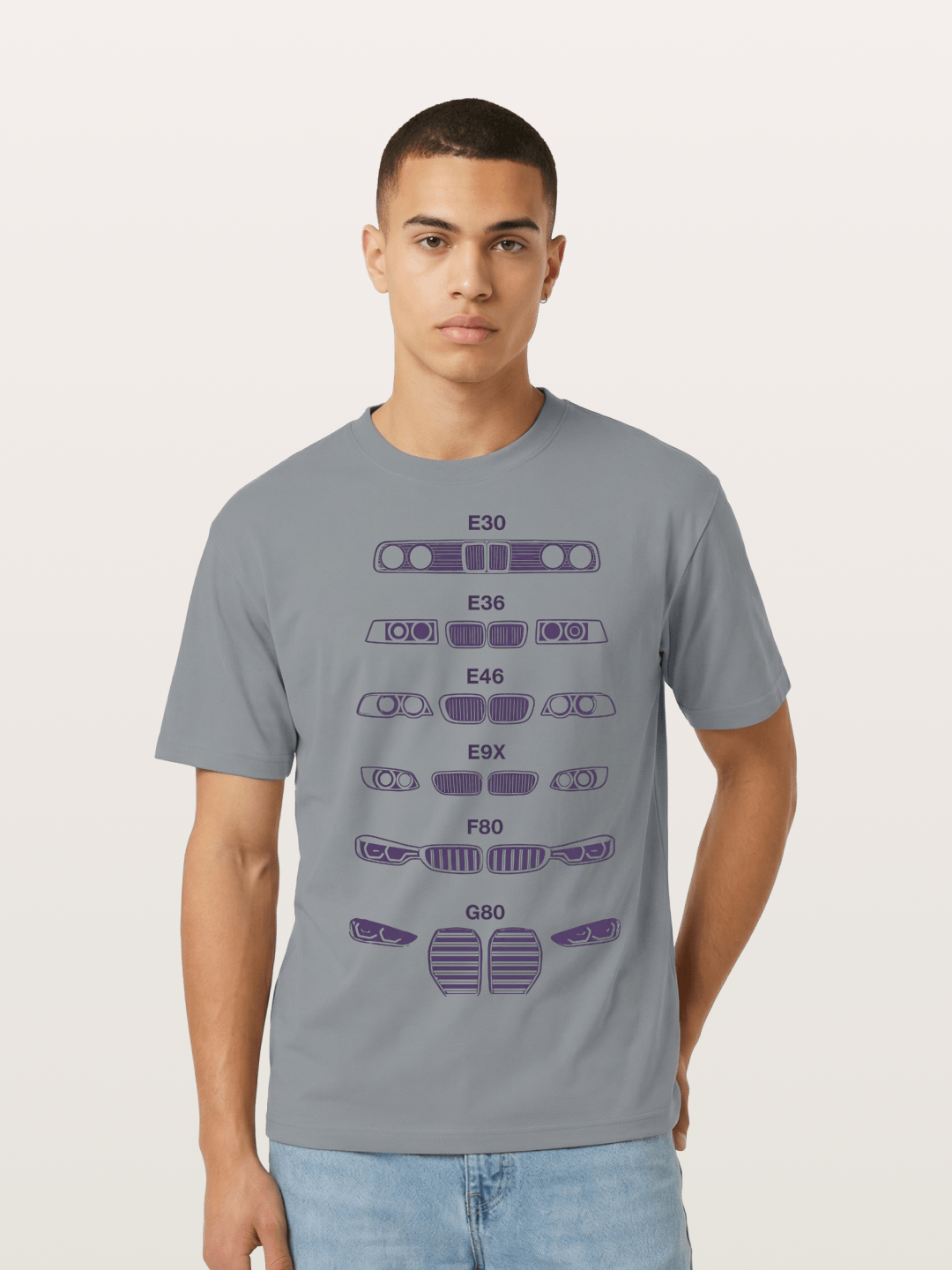 BMW Headlight Generations Print Cotton T-shirt