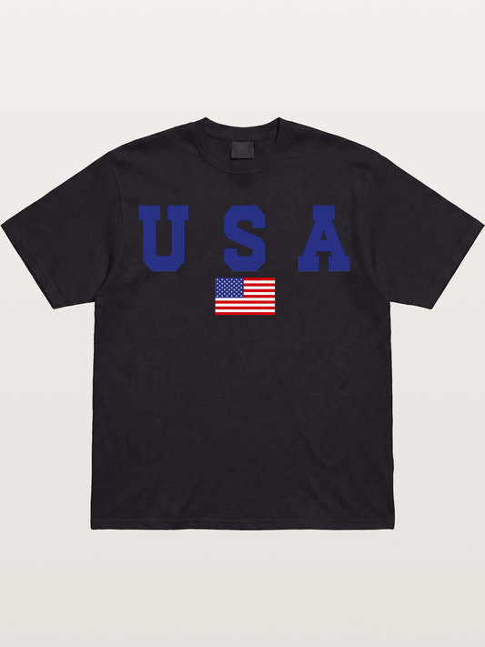 USA Letters With American Flag Gildan T-shirt