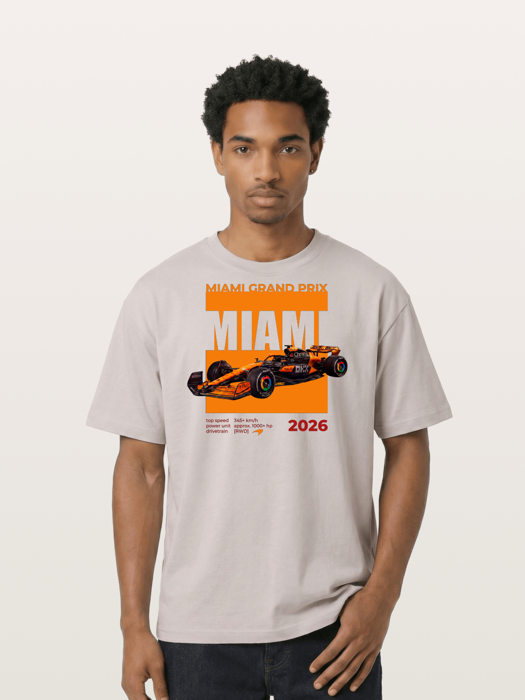 Miami GP Orange F1 Car Cotton T-shirt