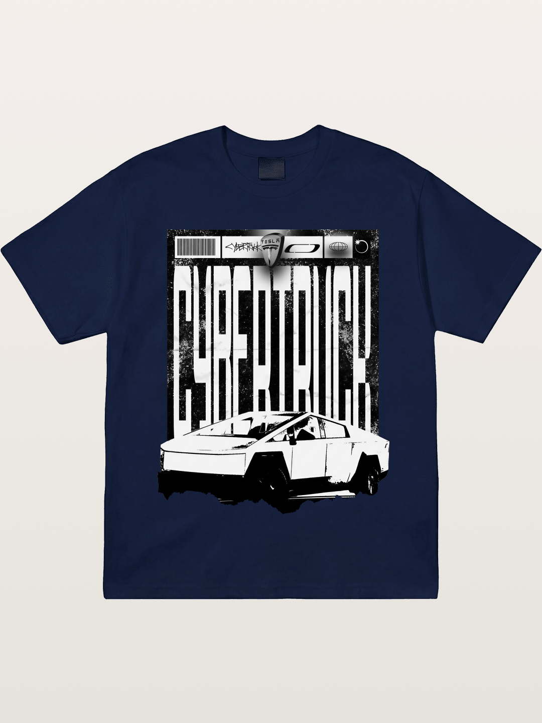 Tesla Cybertruck Glitch Poster Gildan T-shirt