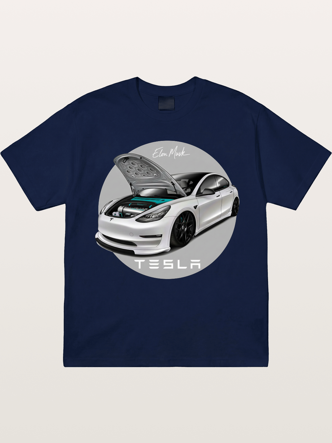 Tesla Model 3 Elon Musk Art Gildan T-shirt