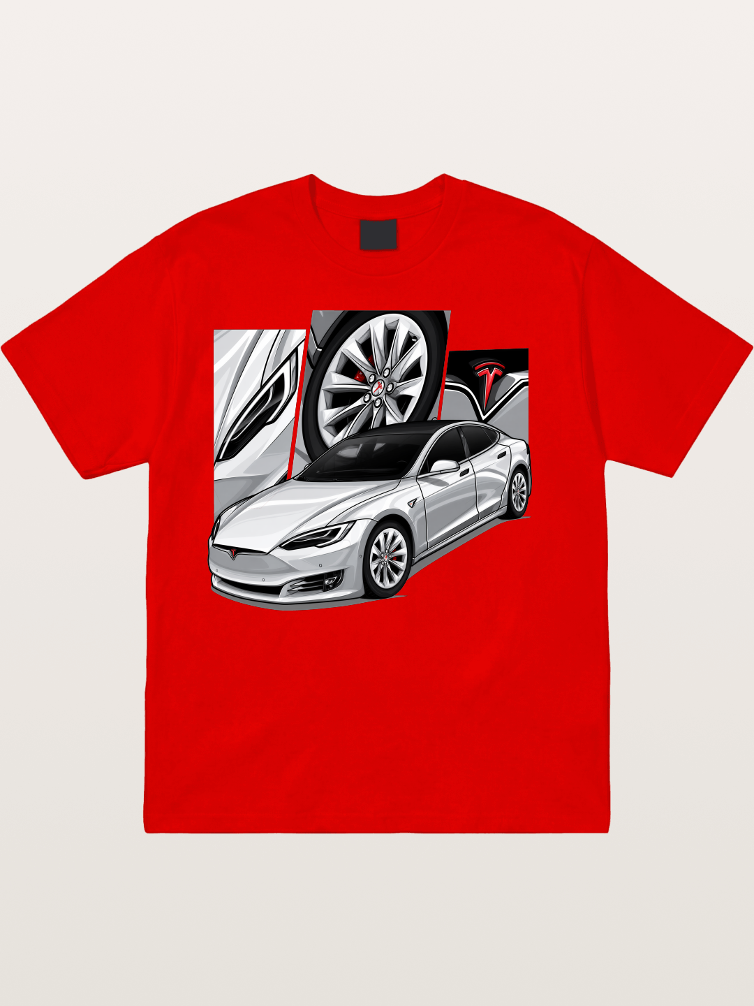Tesla Model 3 Artwork Cotton T-shirt