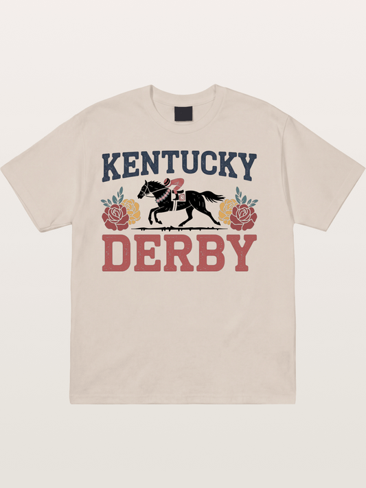Kentucky Derby Rose Horse Poster Cotton T-shirt