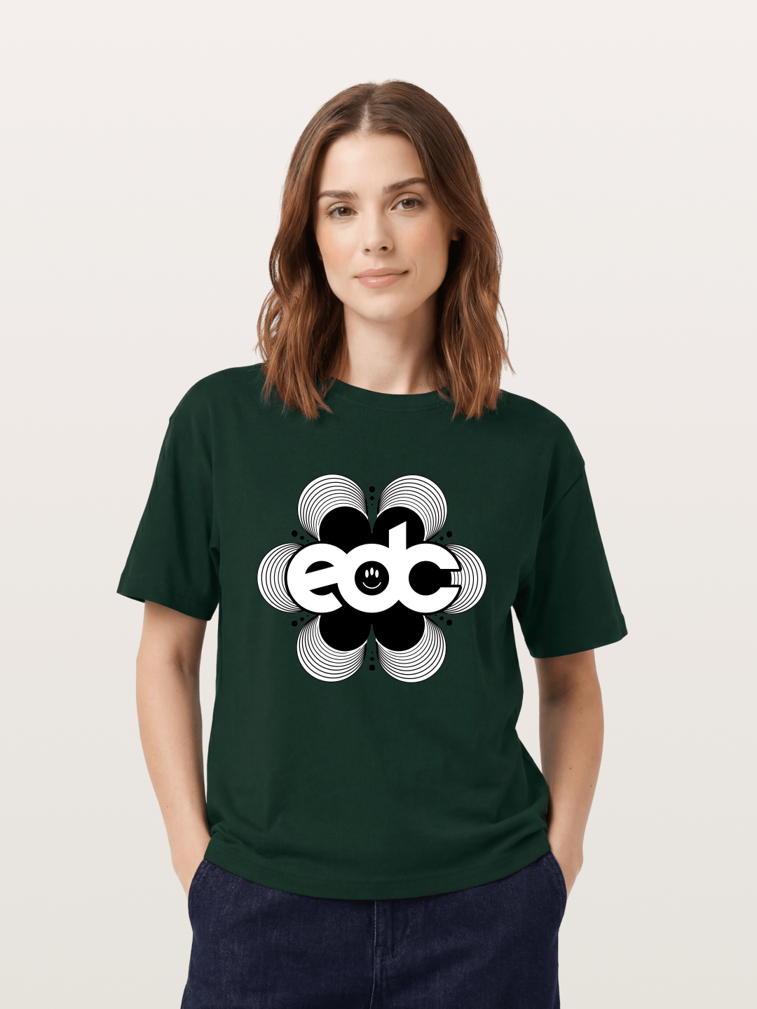 EDC Wavy Daisy Logo Design Gildan T-shirt