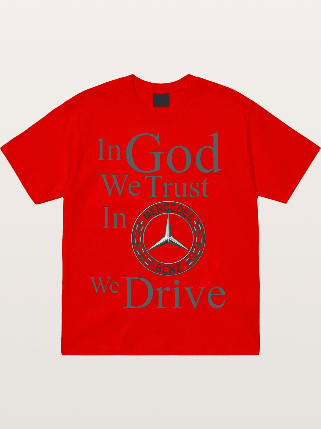 Mercedes Faith Text Art Cotton T-shirt