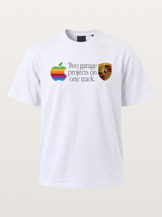 Rainbow Apple Porsche Garage Phrase Cotton T-shirt