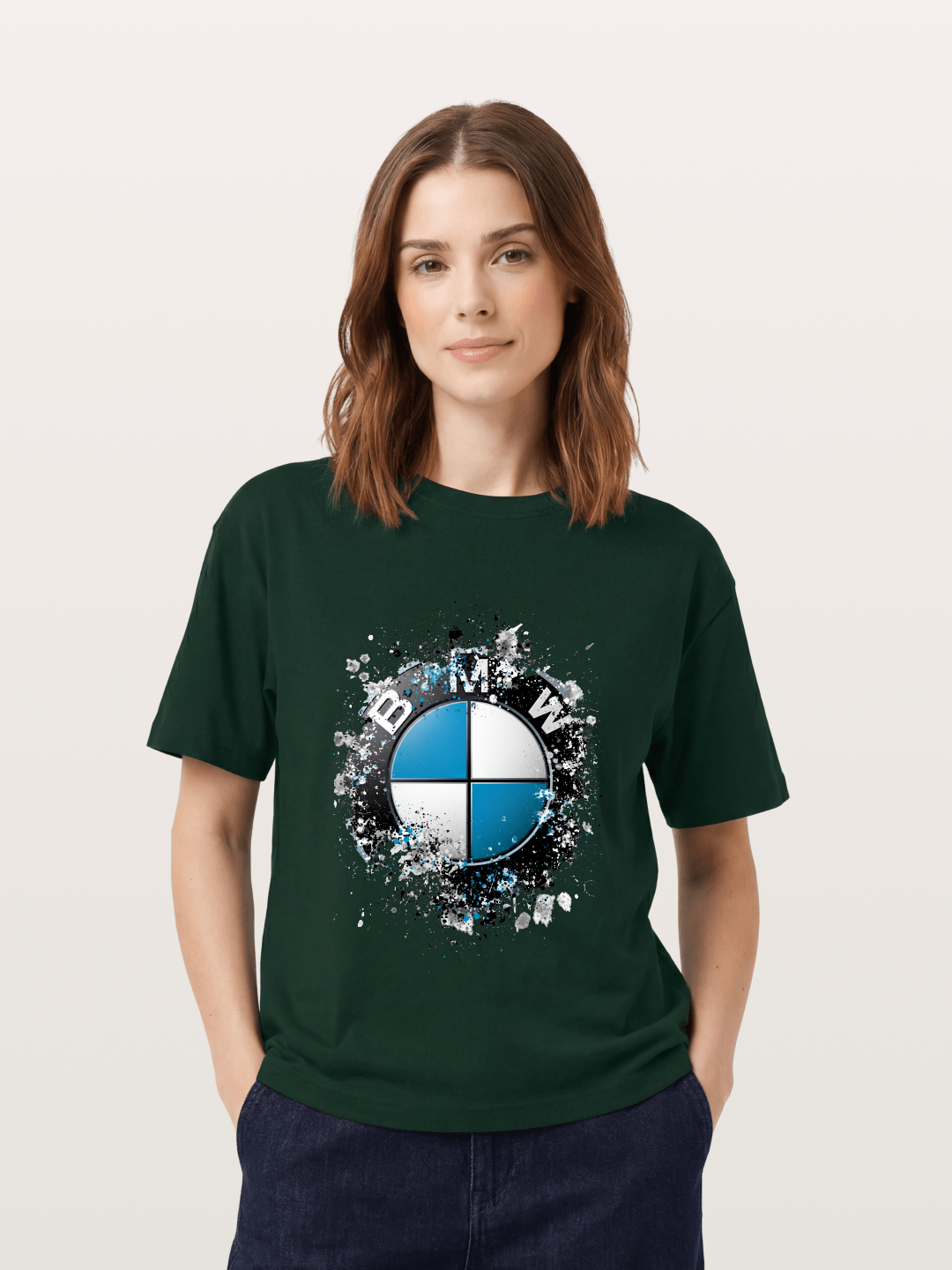 BMW Splash Paint Round Logo Gildan T-shirt