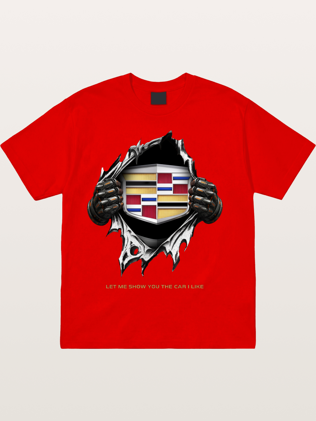 Cadillac Crest Tear Through Effect Cotton T-shirt