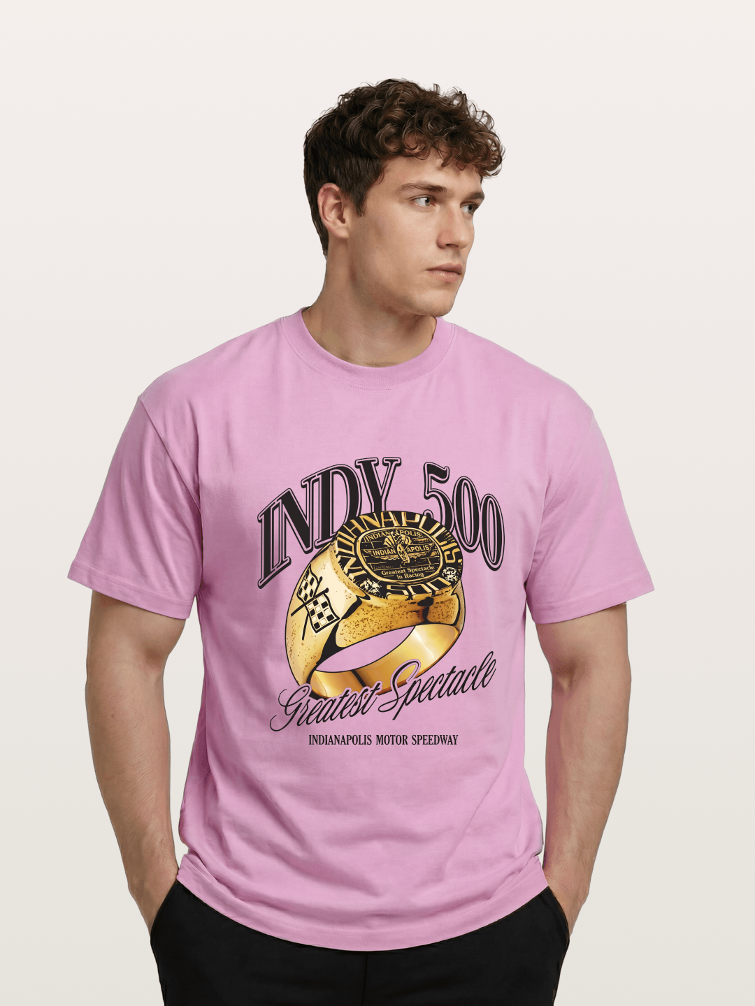 Indy 500 Gold Championship Ring Gildan T-shirt