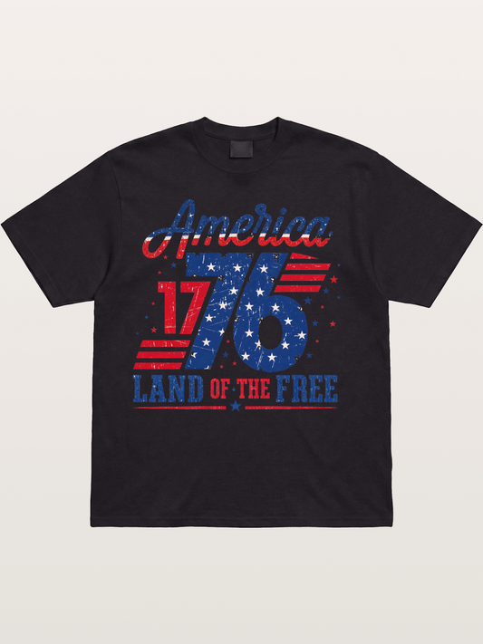 America 1776 Land Of The Free Cotton T-shirt
