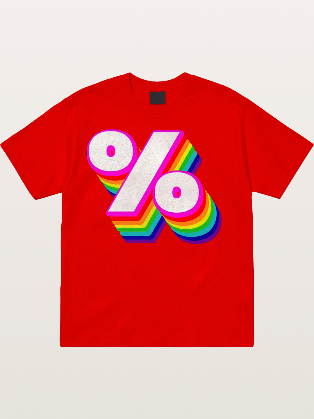 Rainbow Stacked Percent Symbol Pride Cotton T-shirt