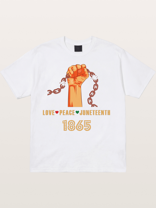 Juneteenth Love Peace Fist Cotton T-shirt