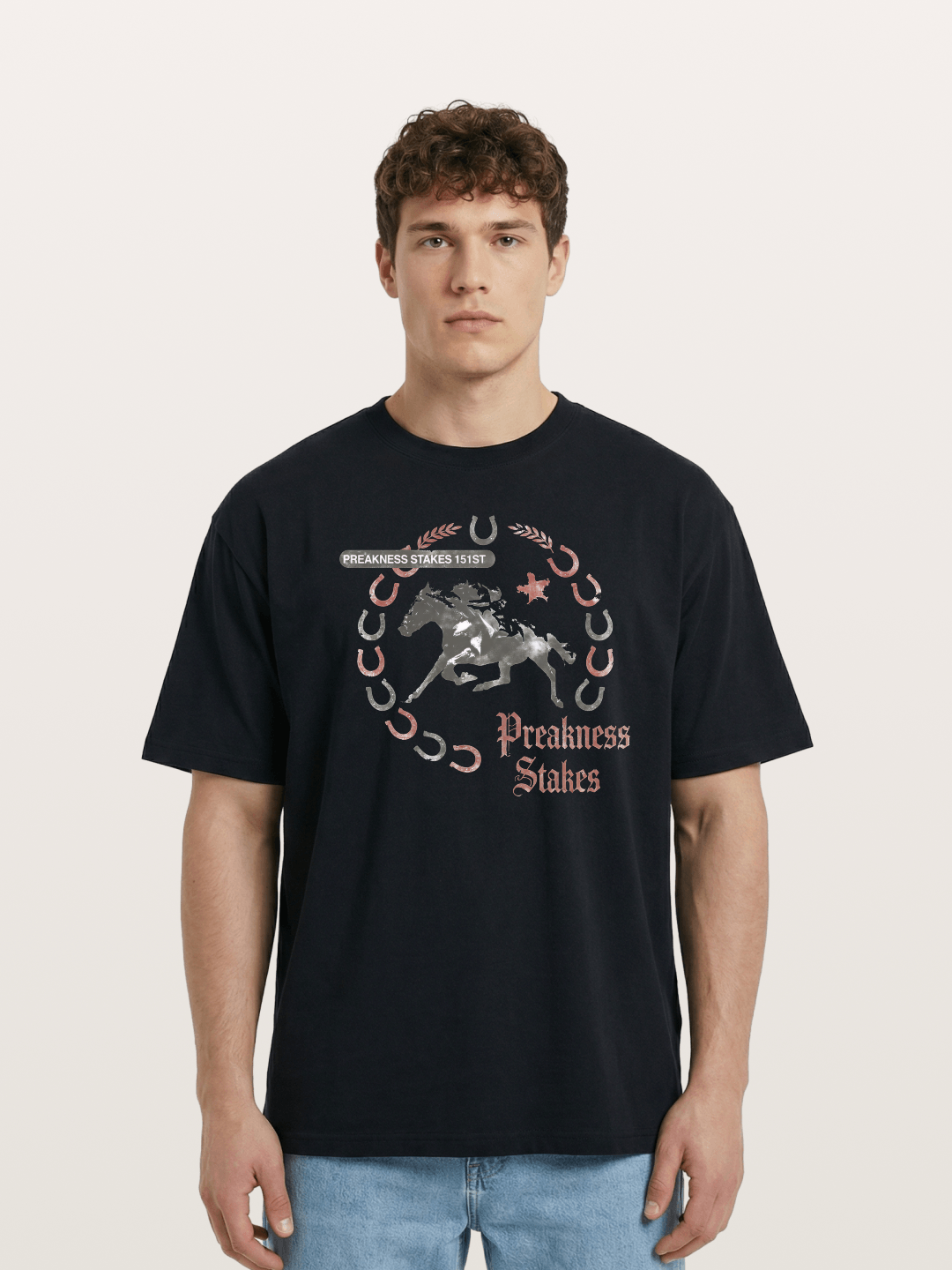 Preakness Stakes Horseshoe Art Cotton T-shirt