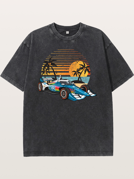 Palm Sunset Indy Car Classic Washed T-shirt