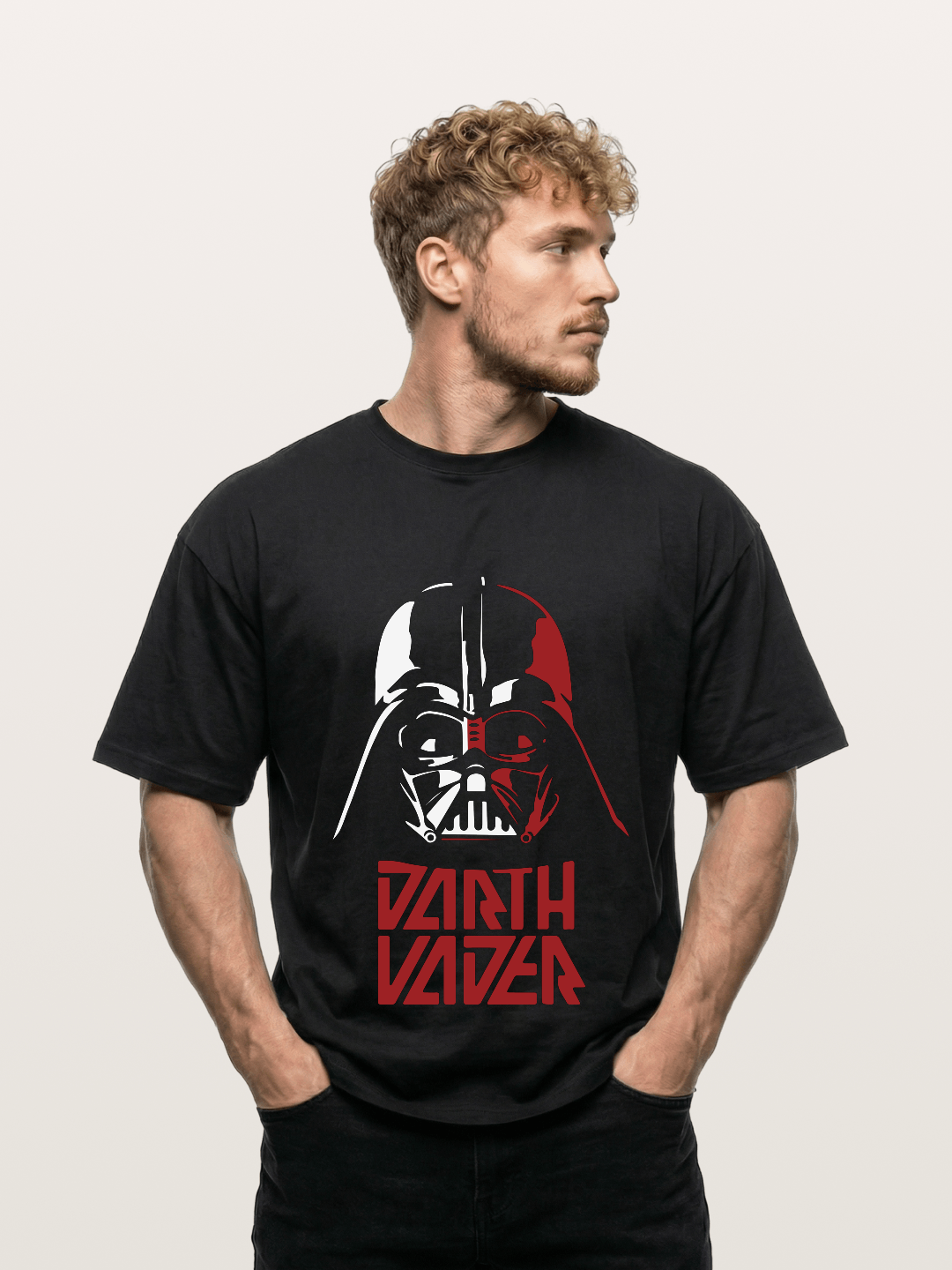 Darth Vader Red White Helmet Gildan T-shirt