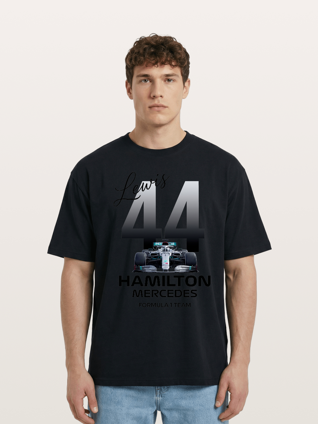 Lewis Hamilton Mercedes 44 Design Cotton T-shirt