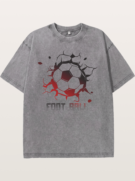 Football Crack Effect USA Style Washed T-shirt