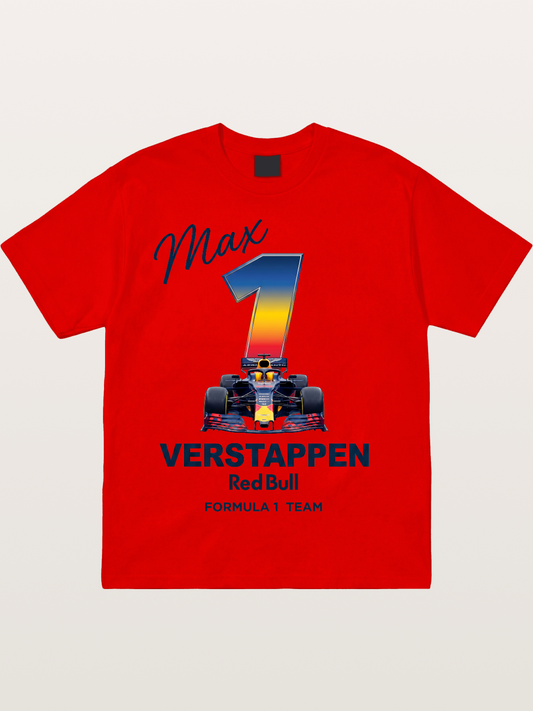 Max Verstappen Red Bull 1 Print Cotton T-shirt