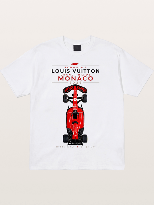 LV Monaco F1 Red Race Car Cotton T-shirt