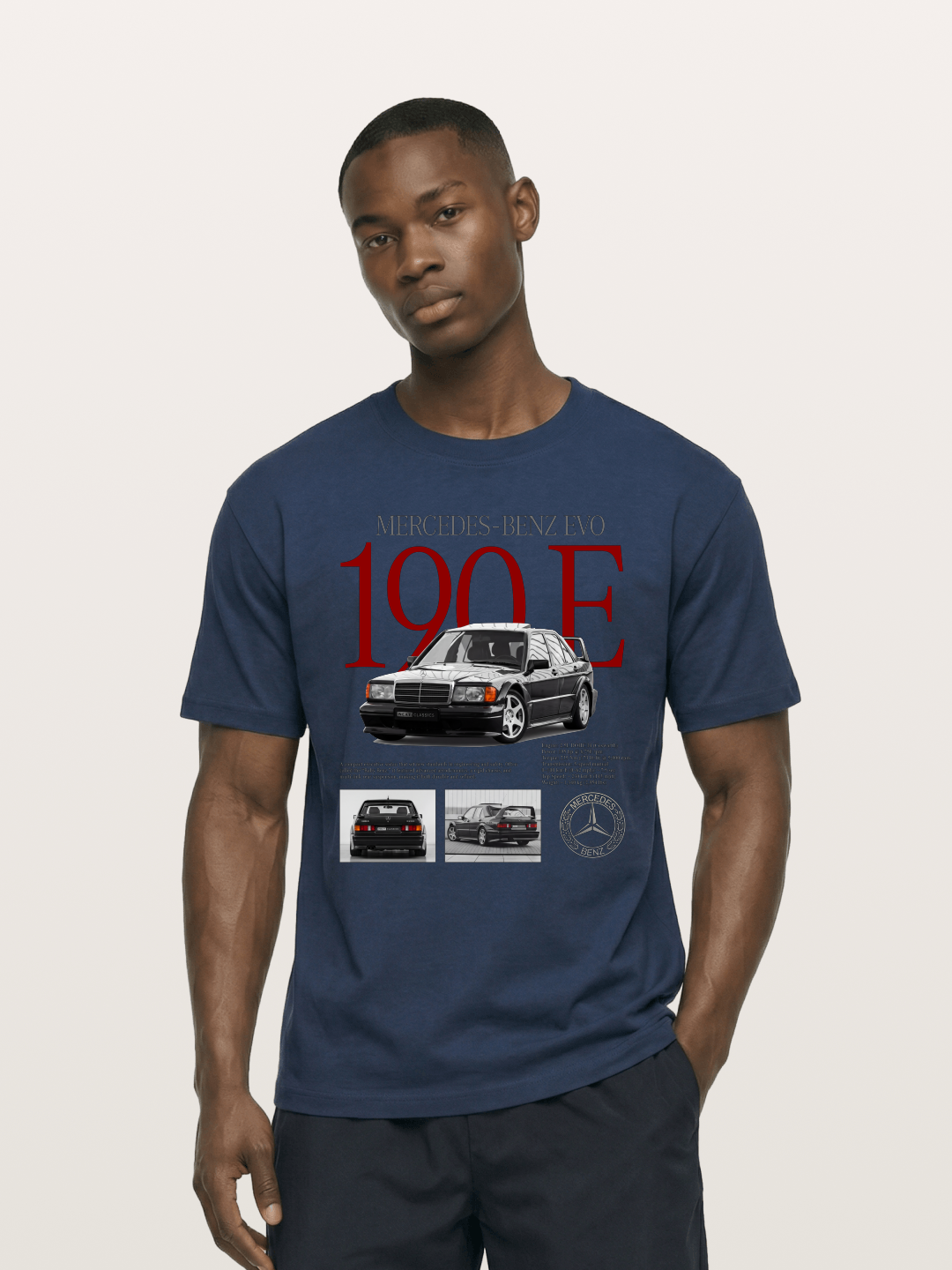 Mercedes-Benz 190E Retro Profile Cotton T-shirt