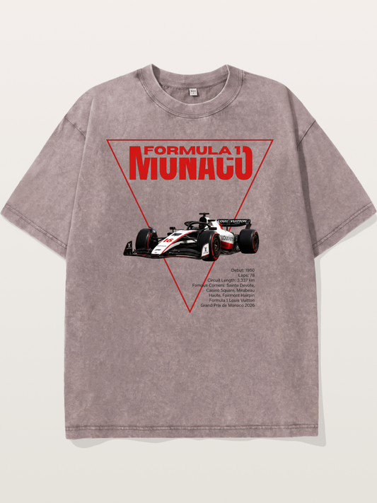 Red Triangle F1 Monaco Artwork Washed T-shirt