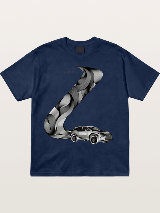 Lexus Wave Line Art Graphic Cotton T-shirt