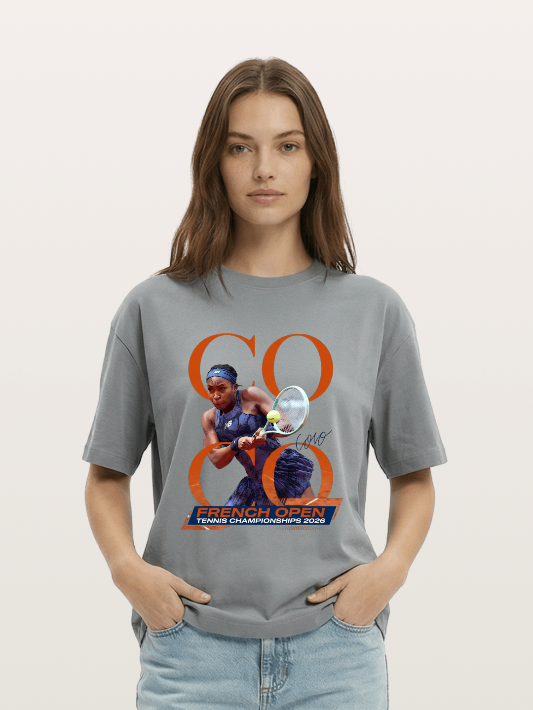 Coco Gauff French Open Portrait Gildan T-shirt