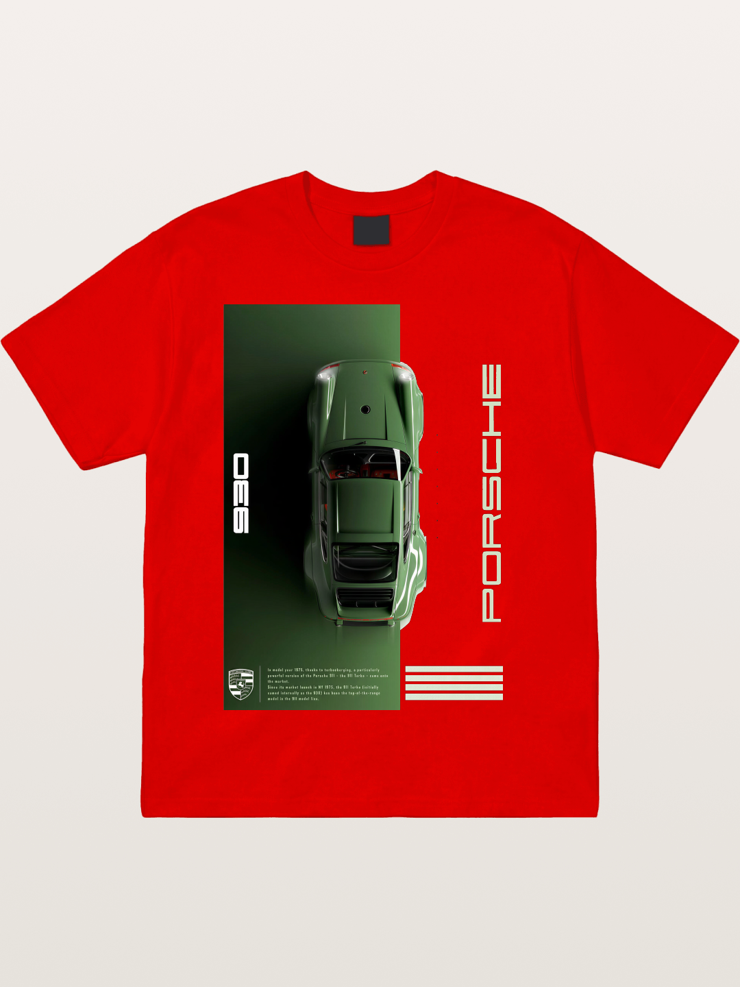 930 Porsche Green Top View Cotton T-shirt