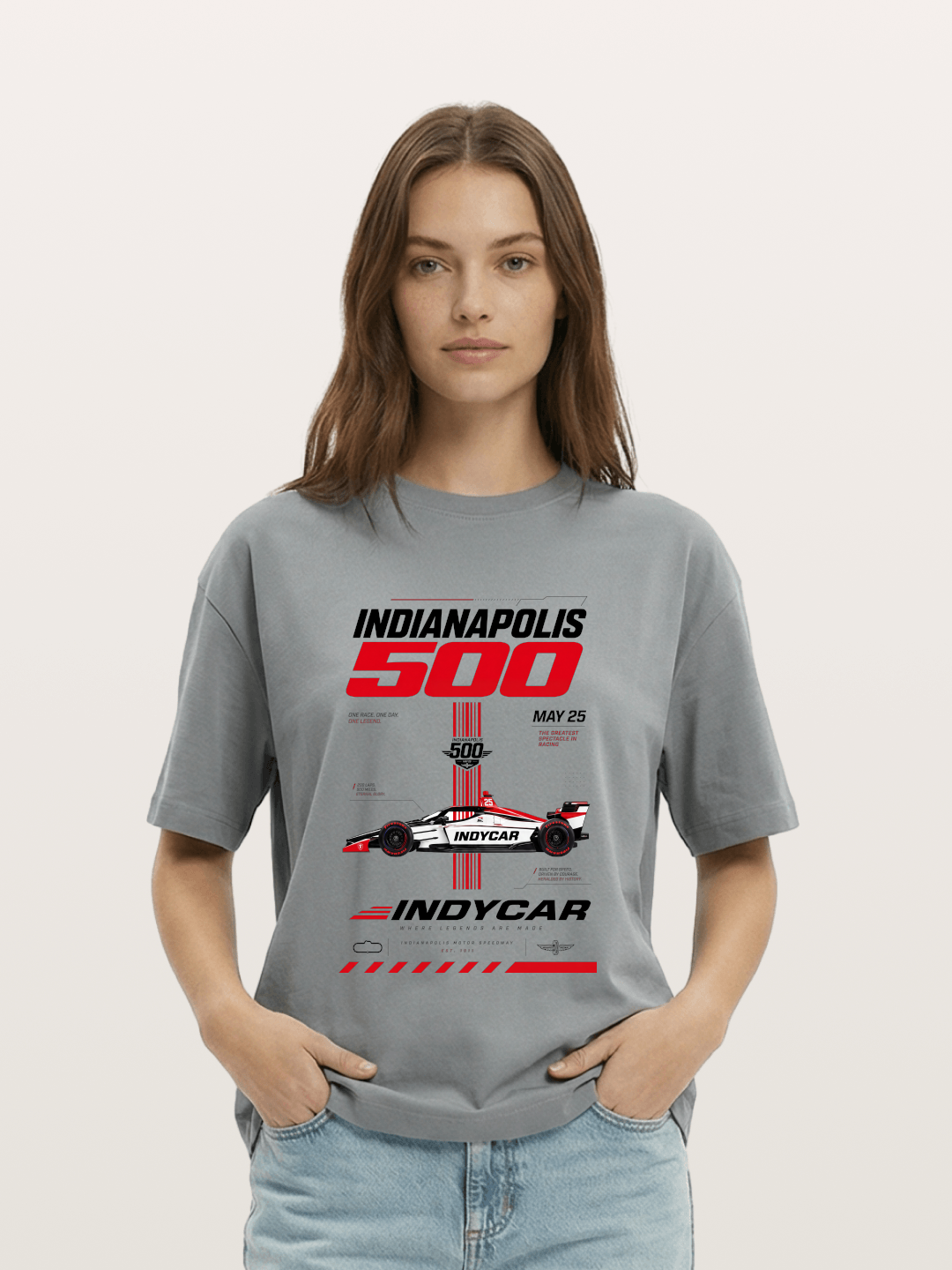 IndyCar Indianapolis 500 Poster Gildan T-shirt