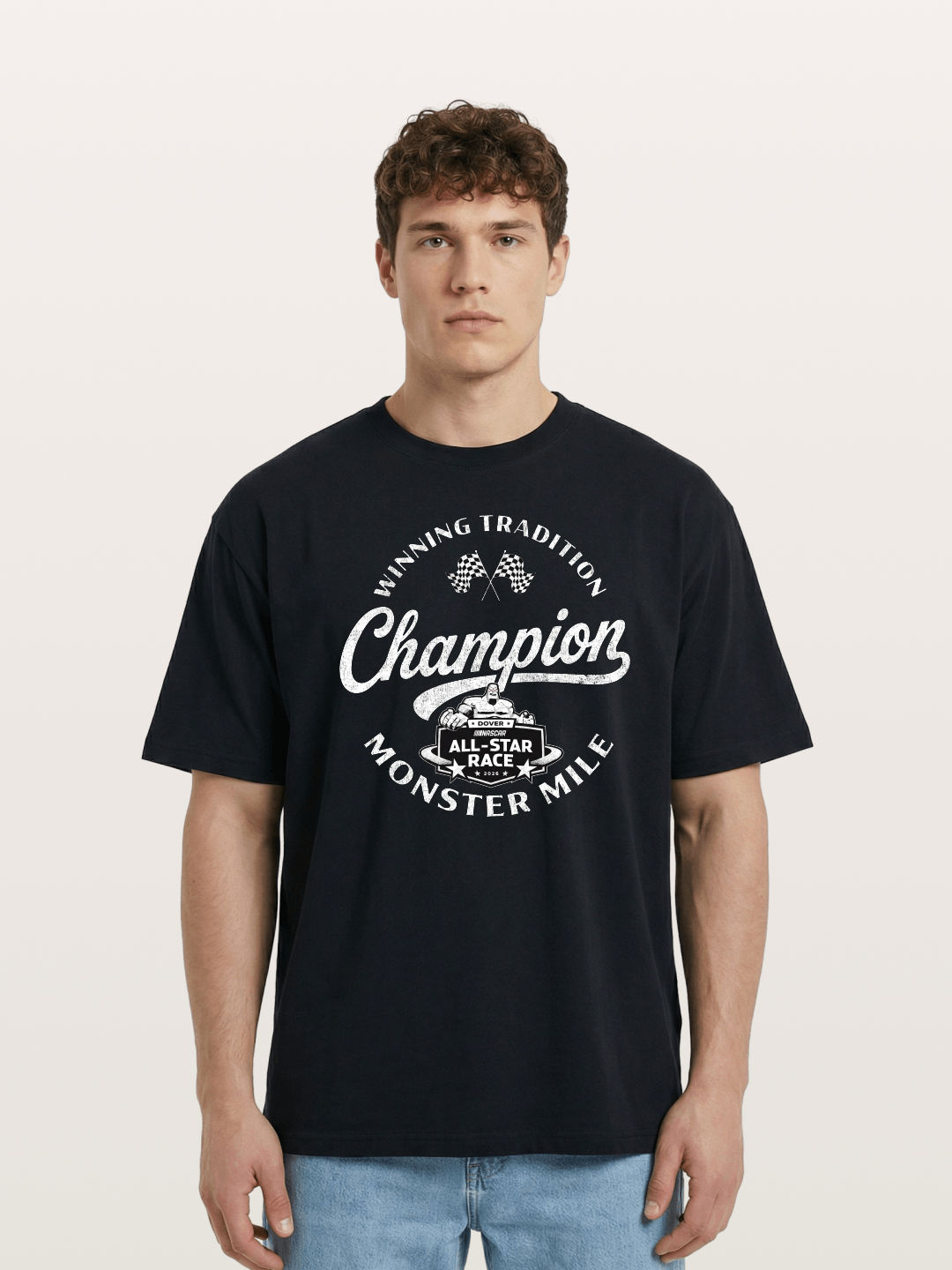 NASCAR Champion Vintage Stamp Design Cotton T-shirt